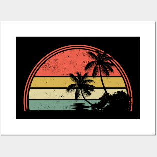 Palm Tree Shirt Tropical Beach Vintage Retro Style 70s 80s Posters and Art